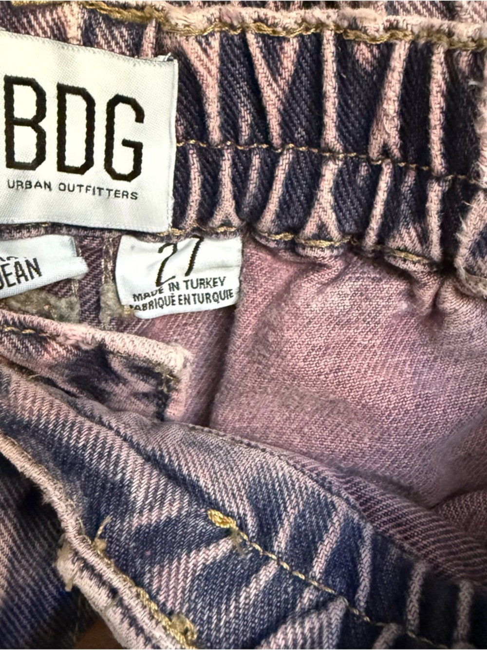 BDG Urban Outfitters lavender Cargo Pants High Rise Relaxed Fit Size 27” - Picture 3 of 4